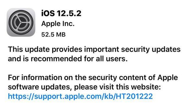 桃城苹果手机维修分享iOS12.5.2发布，建议所有老苹果用户安装 